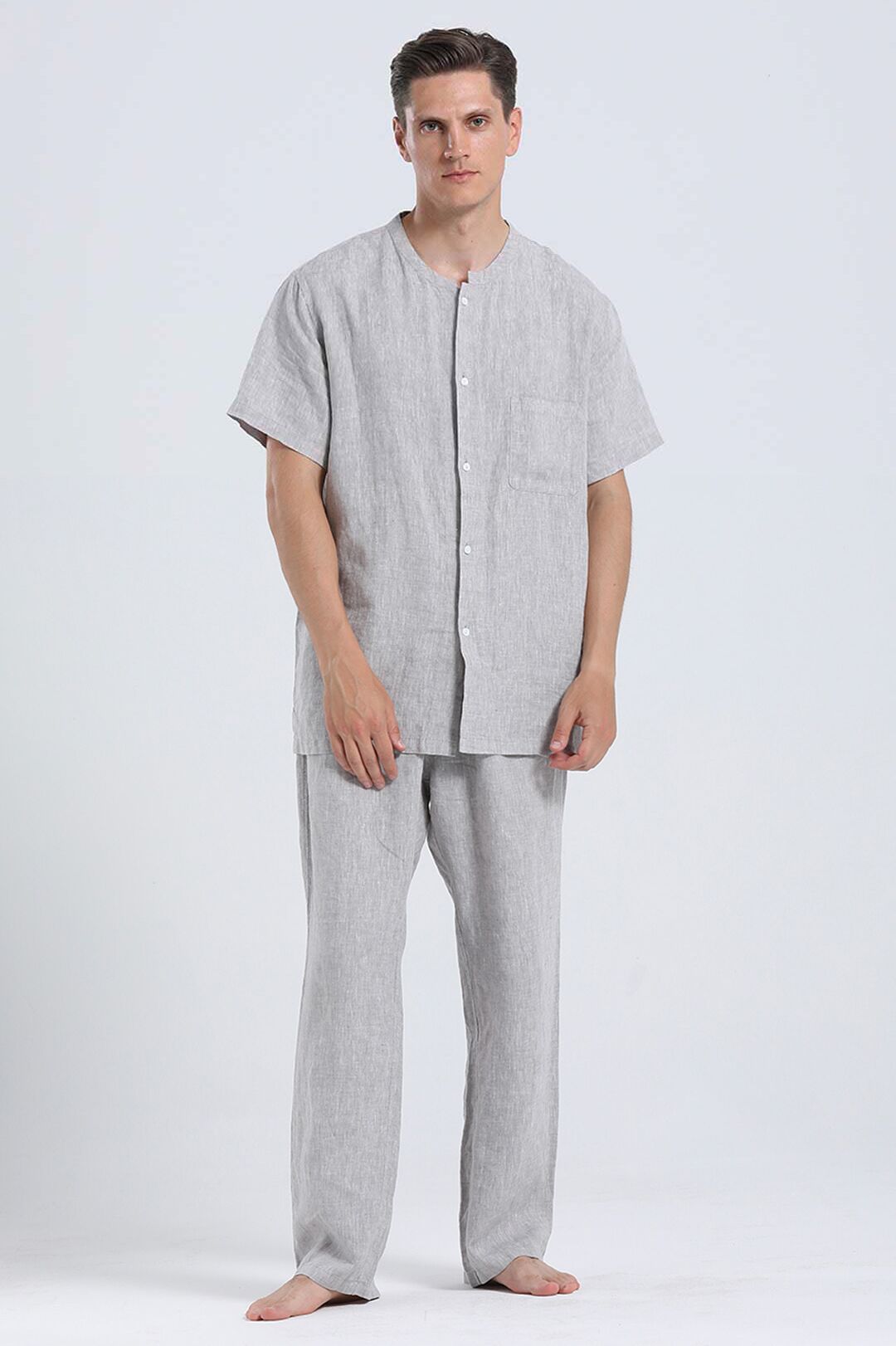 Льняной мужской костюм для дома Xiaomi Comoliving Linen Mens Home Service Suit