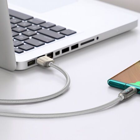 Кабель USB BASEUS Display Fast Charging, USB - Type-C, 5A, 2 м, белый - 7