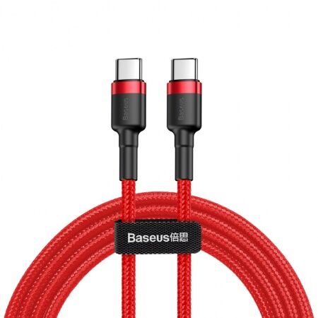 Кабель USB-C BASEUS Cafule, Type-C - Type-C, 3A, 2 м, красный - 1