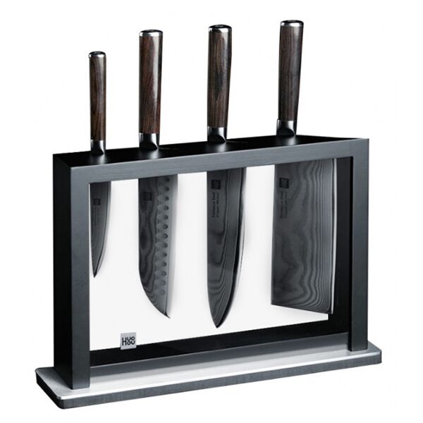 Набор ножей из дамасской стали Huo Hou Set of 5 Damascus Knife Sets (4 ножа  подставка) : характеристики и инструкции - 1