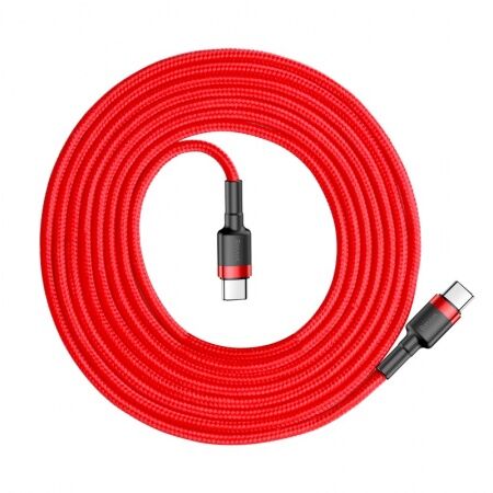 Кабель USB-C BASEUS Cafule, Type-C - Type-C, 3A, 2 м, красный - 6