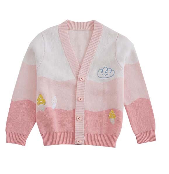 Детская кофта 10:07 Children's Cotton Gradient Embroidered Mushroom Pullover Powder (Pink) : отзывы и обзоры 
