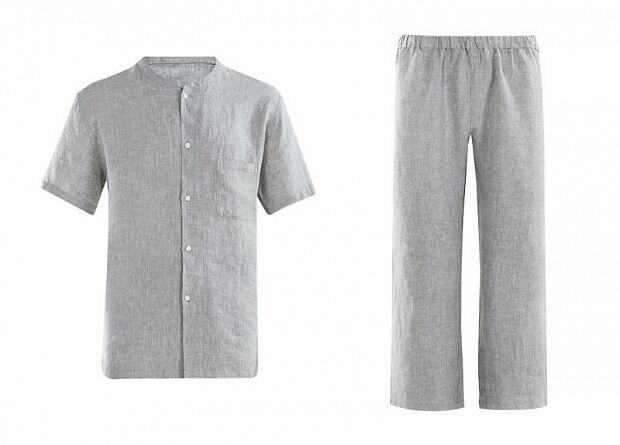 Льняной мужской костюм Xiaomi Comoliving Linen Mens Home Service Suit (Grey/Серый) 