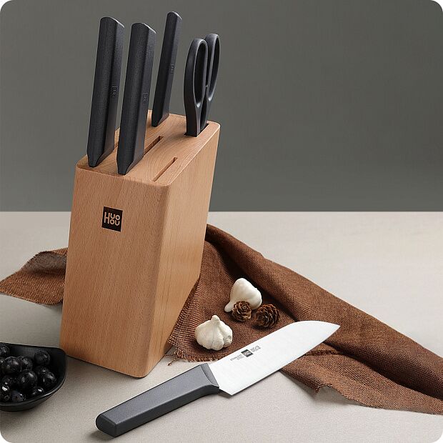 Набор ножей HuoHou Fire Youth Edition Kitchen Knife Set HU0057 (Black/Черный) : отзывы и обзоры - 6