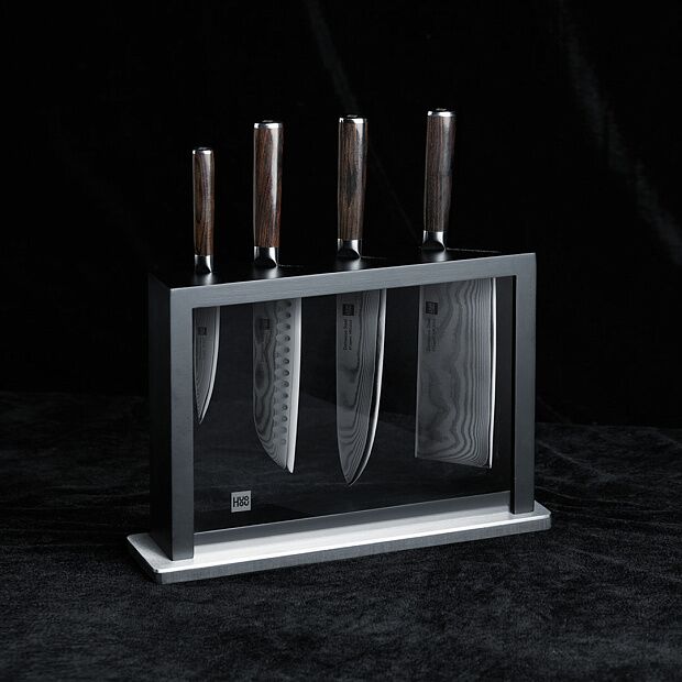 Набор ножей из дамасской стали Huo Hou Set of 5 Damascus Knife Sets (4 ножа  подставка) : характеристики и инструкции - 7