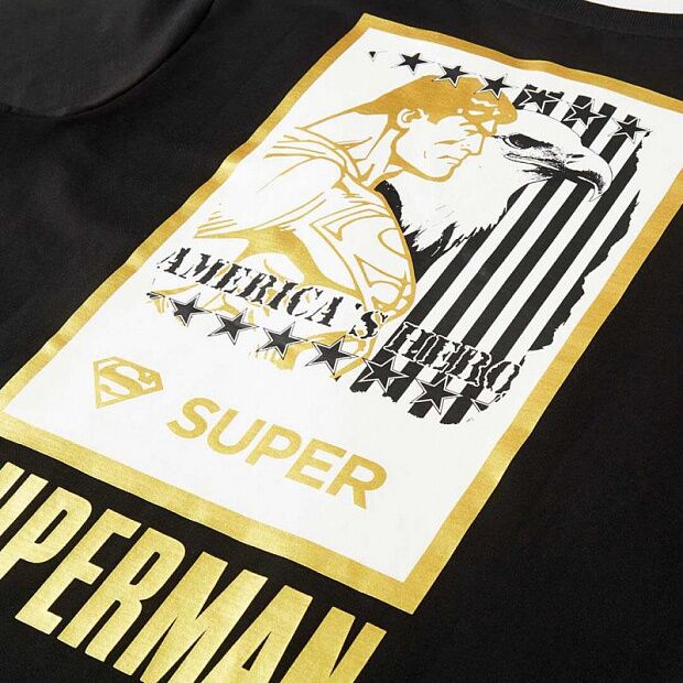 Футболка Xiaomi DC Superman Hero Series Round Neck T-Shirt (Black/Черный) - 5