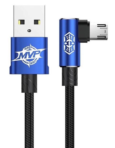 Кабель Baseus MVP Elbow Type Cable USB For Micro 2A 1m (Blue/Синий) - 1