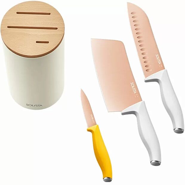 Набор титановых ножей Solista Solo Titanium-Plated Rose Gold Cutter set : характеристики и инструкции - 1