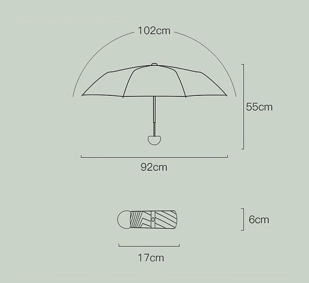 Зонт Zuodu Fashionable Umbrella (Dark Green) - 3