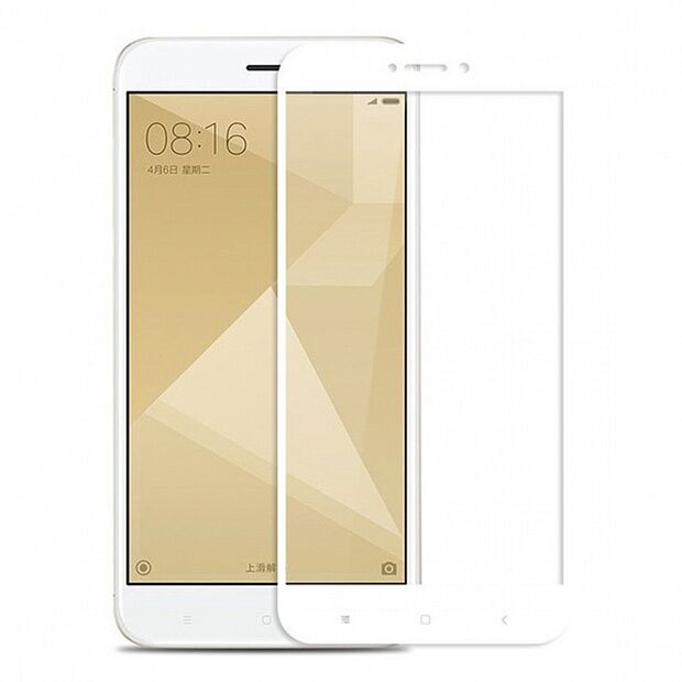 Защитное стекло с рамками для Xiaomi Redmi Note 4X (White/Белый) 