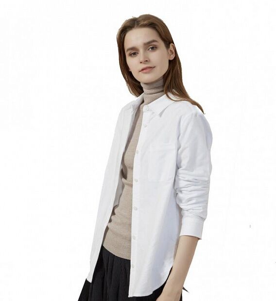 Рубашка 10:07 Classic Solid Color Flannel Cotton Casual Shirt (White/Белый) : характеристики и инструкции 
