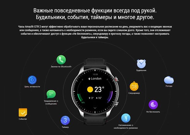 Смарт-часы Amazfit GTR 2 A1952 Classic Edition (Black) RU - 8