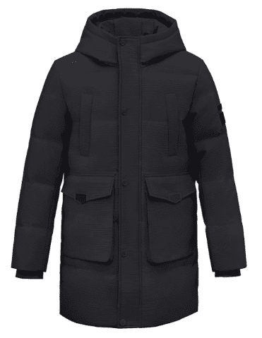 Мужская куртка 90 Points Men's Suede Texture Hooded Down Jacket (Black/Черный) - 1