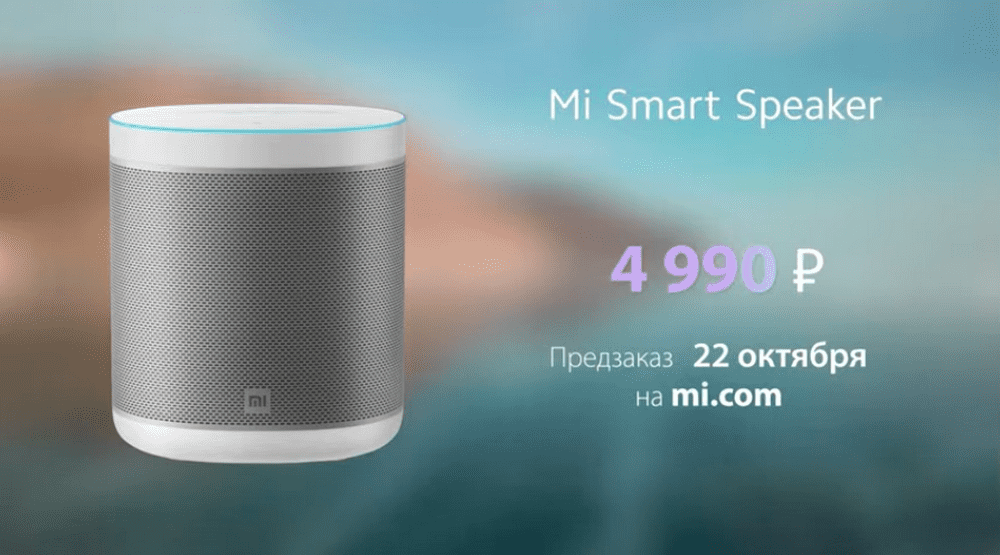 Дата начала продаж умной колонки Mi Smart Speaker