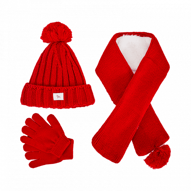 Детский набор (шарф, шапка, перчатки) Xiaomi Childish Knitted Handbag Set (Red/Красный) : отзывы и обзоры 