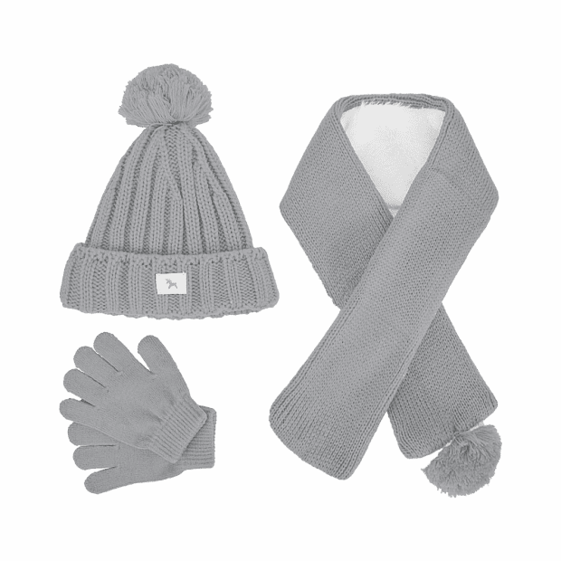 Детский набор (шарф, шапка, перчатки) Xiaomi Childish Knitted Handbag Set (Grey/Серый) : характеристики и инструкции 