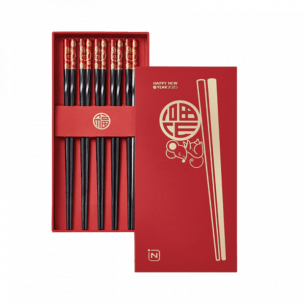 Палочки для китайской еды (5 пар.) Xiaomi Go Anywhere Our Family Alloy Chopsticks Thin Glossy (Red) : характеристики и инструкции 