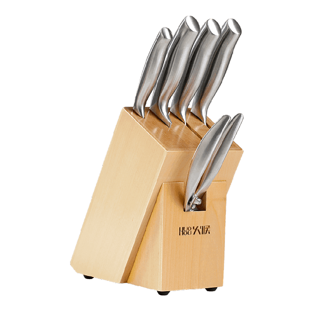 Набор ножей с подставкой HuoHou Nano Steel Knife Set 6 in 1 (Silver/Серебристый) : характеристики и инструкции - 1