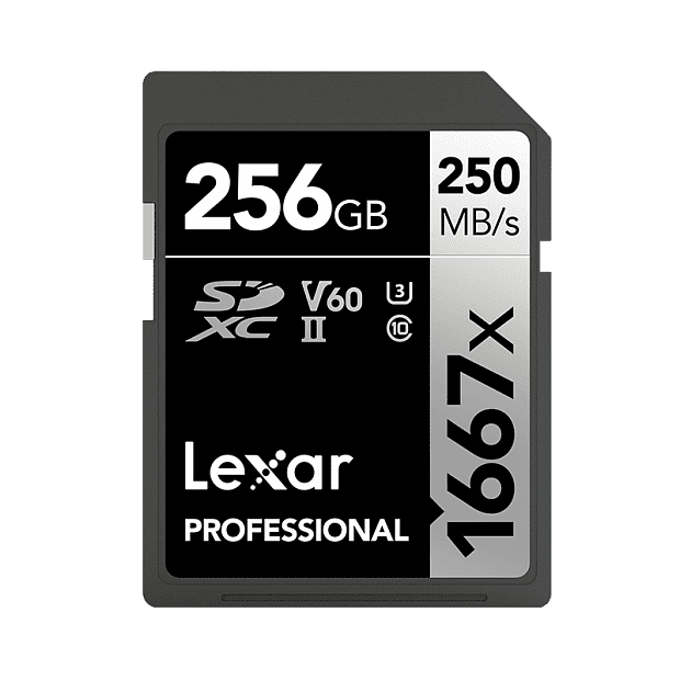 Карта памяти Lexar High Speed SD Memory Card 1667X 256GB (Black/Черный) 