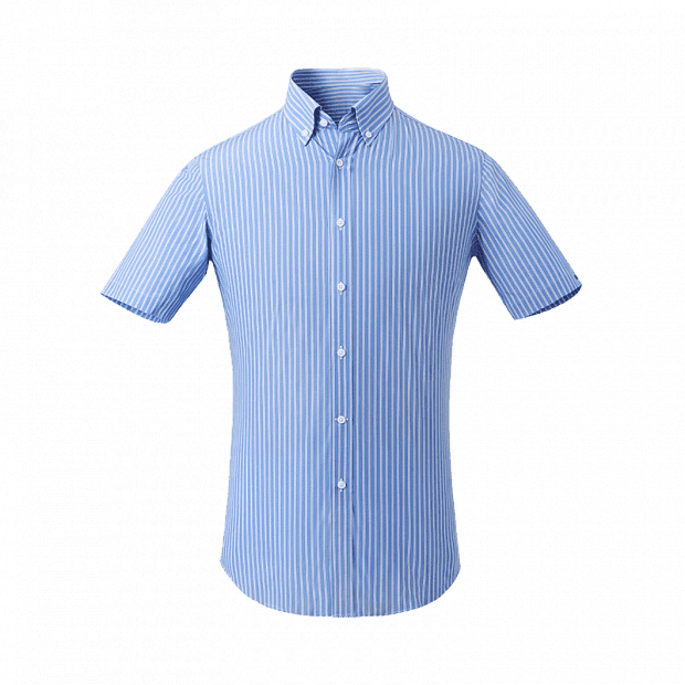 Рубашка с коротким рукавом Matchu Code Still Bamboo Fiber Striped Shirt (Blue/Голубой) : отзывы и обзоры 