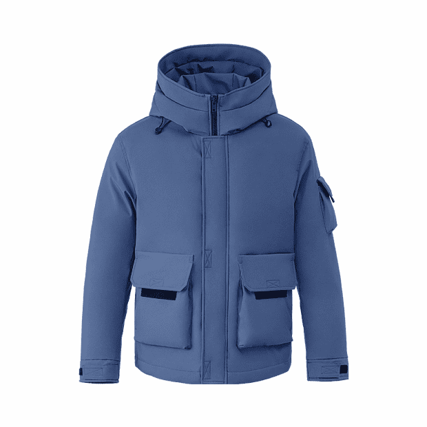 Куртка 90 Points Men's Hooded Short Down Jacket (Blue/Синий) - 1