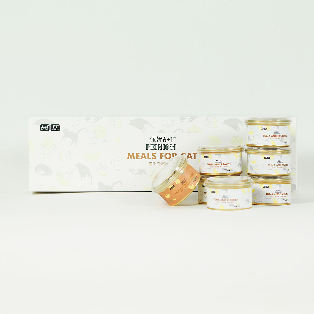 Консервированная добавка для животных Xiaomi Penny 6+1 Cat Exclusive Meal Four Sets Консервированная добавка для животных Xiaomi Penny 6+1 Cat Exclusive Meal Four Sets